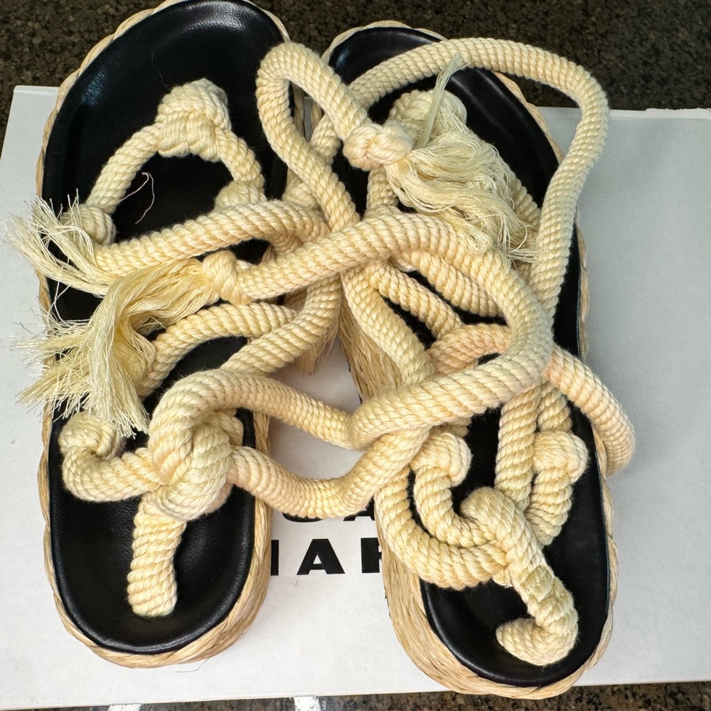 Isabel Marant Cream Rope Sandals - Picture 3 of 9